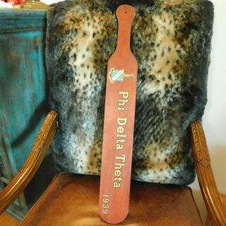 Vintage 1939 Phi Delta Theta Fraternity Paddle / Handmade Handpainted 27 1/4 "