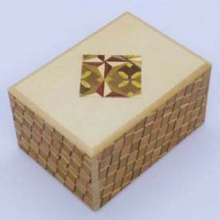 7 Steps One - Point Yosegi/kuzushi 3 Sun Japanese Puzzle Box Himitsubako Oka Craft