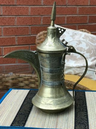 Vintage Brass Islamic Arabic Dallah Oman Coffee/tea Pot Bedouin Middle Eastern