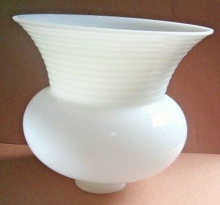 Vtg Milk Glass Lamp Shade Diffuser Flare Floor Lamp Torchiere Globe Fluted Bell