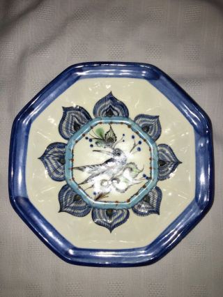 Collectible Ken Edwards Mexican Pottery,  hand painted Serving Dish 9.  5 Inches 2