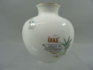 Vtg Porcelain Bud Vase H & Co Selb Bavaria Hand Painted Germany Some Orig Decal