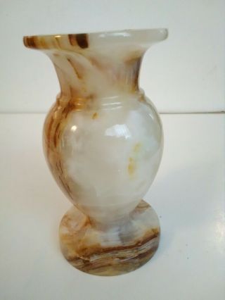 Vintage Alabaster Marble Footed Vase - 5 "