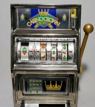 Vintage Waco Casino Crown Toy Slot Machine 25 Cent Coin Mech Operated (Japan) 3