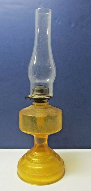 Vintage Large Oil Lantern With Glass Chimney - Hurricane Lamp