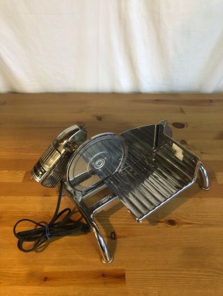 Vintage Rival Electr - O - Matic 1101e - 2 Electric Meat Cheese Food Slicer Chrome