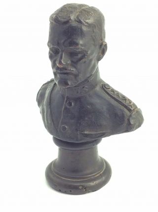 Antique General George Pershing Bronze Bust Statue Oscar Hugh De Boyedon Span Am