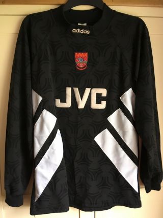 Vintage Arsenal Goalkeeper Shirt 1992 1993 94 Black Long Sleeve Jvc Large 38” 40