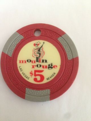 Moulin Rouge Las Vegas $5 Casino Chip Can Can Girl Cancelled
