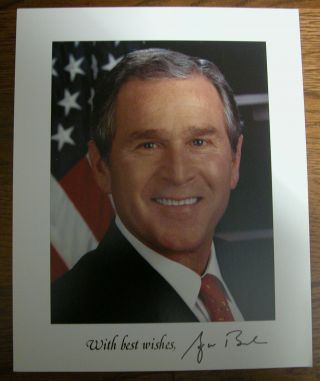 President George Bush Autographed 8x10 Official Color Photo