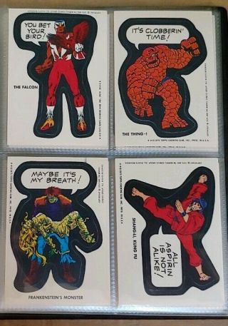 1974 1975 Topps Comic Book Heroes Stickers Marvel 40 Cards Comes With Album