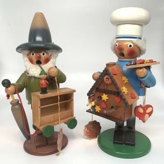 Steinbach Smoker Music Box Gingerbread Baker And Toymaker Vintage Germany