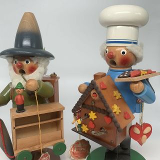 Steinbach Smoker Music Box GINGERBREAD BAKER and TOYMAKER Vintage Germany 2