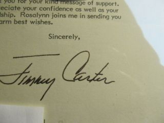 JIMMY CARTER hand signed autographed White House Letter - full signature 1981 2