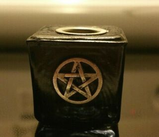 Wiccan Candle Holder Pentagram Spell Work Pegan