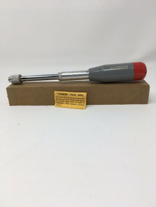 Vintage Stanley Handyman Yankee No.  46 Push Drill W/ Instructions/4 Bit
