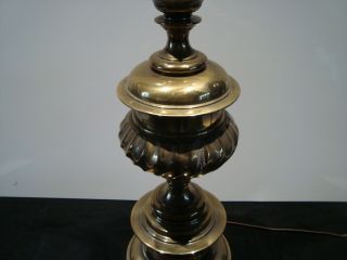 Vintage Heavy Brass Stiffel Table Lamp Mid Century Trophy Pillar 3