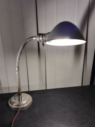 Vintage Industrial Weber Metal Gooseneck Table Desk Lamp