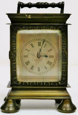 Rare Antique English Single Fusee Verge Watch Carriage Desk Clock By Robert Hull