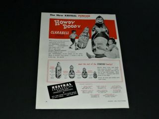 Vtg 1953 Howdy Doody Roly Poly & Clarabell Puncho Toys Print Ad