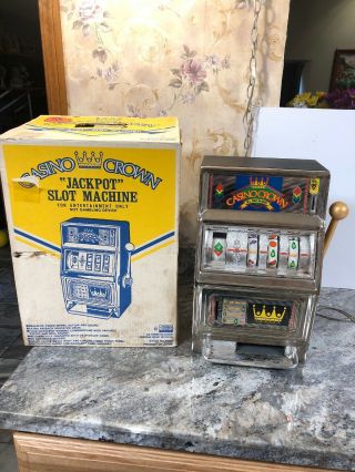 Vintage Casino Crown 25 Cent Slot Machine Gambling Antique W Box