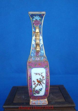 245mm Handmade Painting Cloisonne Porcelain Vase Figures YongZheng Mark Deco Art 3