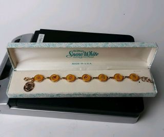 Vintage Disney Colibri 1993 Snow White And The Seven Dwarfs Bracelet Gold Tone