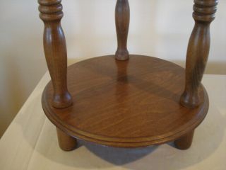 Vtg 3 tier Wood spinle Plant Stand or Small Lamp Table display 29 