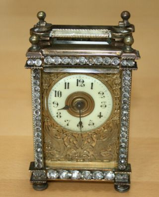 Antique French Carriage Clock Marked R & Co Made In Paris