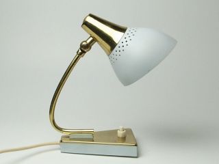 50s Vintage Metal Gold Table Desk Lamp Made In Italy Rare Design Icon