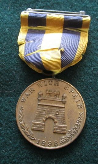 War With Spain Medal 1898 Spanish American M.  No.  4812