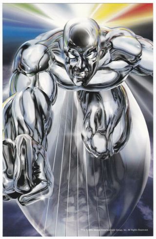 1994 Flairprints Flair Prints Silver Surfer Promo 6.  5 " X 10 " Oversize Card