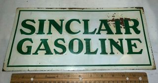 Antique Sinclair Gasoline Embossed Tin Litho Sign Vintage Gas Motor Oil Station