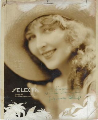 American Silent Film Actress Florence Gilbert,  Autographed Vintage Studio Photo.