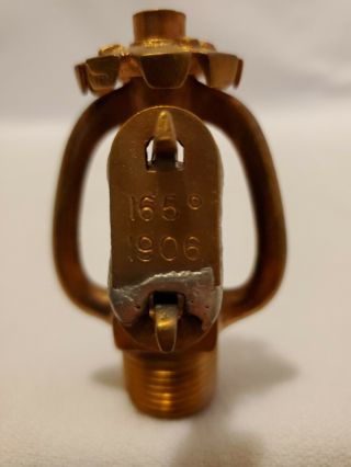Vintage Antique 1906 International Model B Brass Upright Fire Sprinkler