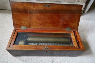Antique Cylinder Music Box By S.  W.  For Restoration Or Parts Clock Work