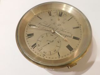 Antique Fusee Marine Chronometer Clock By Frodsham & Keen,  England.