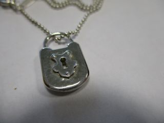 Tiffany & Co.  Vintage Lock Charm Pendant Sterling Silver w/pouch 15 