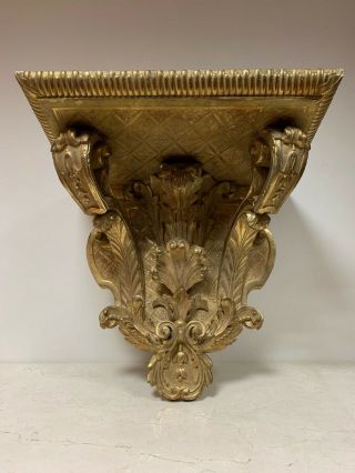 Large Wall Bracket - Antique 19th Century Ornately Carved And Gilded