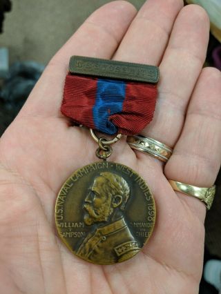 1899 Usn Sampson West Indies Campaign Medal Uss Yosemite Named Raymond Boyd,  Lds