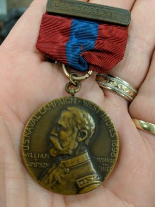 1899 USN Sampson West Indies Campaign medal USS Yosemite named Raymond Boyd,  LDS 3