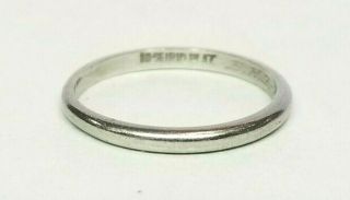 Vintage Solid Platinum Engagement Wedding Band Ring 2.  77g Not Scrap S7 Engraved