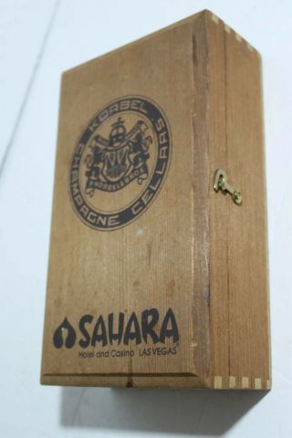 Sahara Hotel And Casino Las Vegas Vintage Wooden Box With Sahara And Korbel Logo