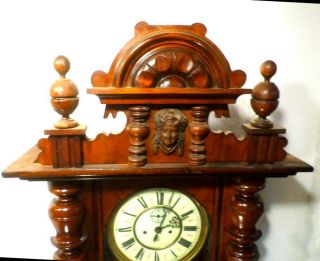Gustav Becker 2 Weight Signed Vienna Regulator Wall Clock - - 1885 2