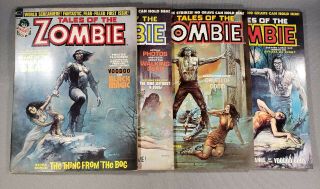 Tales Of The Zombie 1,  2,  3,  4 Classic 1970s Marvel Horror Mag Vf Copies