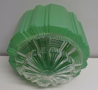 Vintage Green Art Deco Glass Light Shade