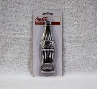 Coca Cola Chrome Plated Die Cast Metal Bottle Opener Classic Coke Shape
