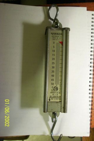 Vintage Hanson Hanging Scale.  Model 895.  50lb Capacity