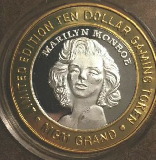 Mgm Grand Casino Marilyn Monroe $10 Silver Strike