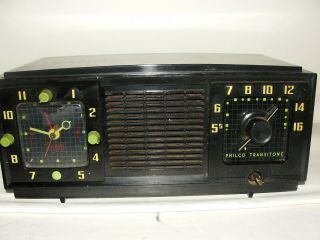Vintage 1950s Philco Transitone Clock Radio,  Model B710 Bakelite Parts